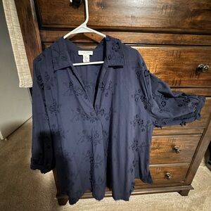 Laura Ashley Navy Floral Women's Blouse